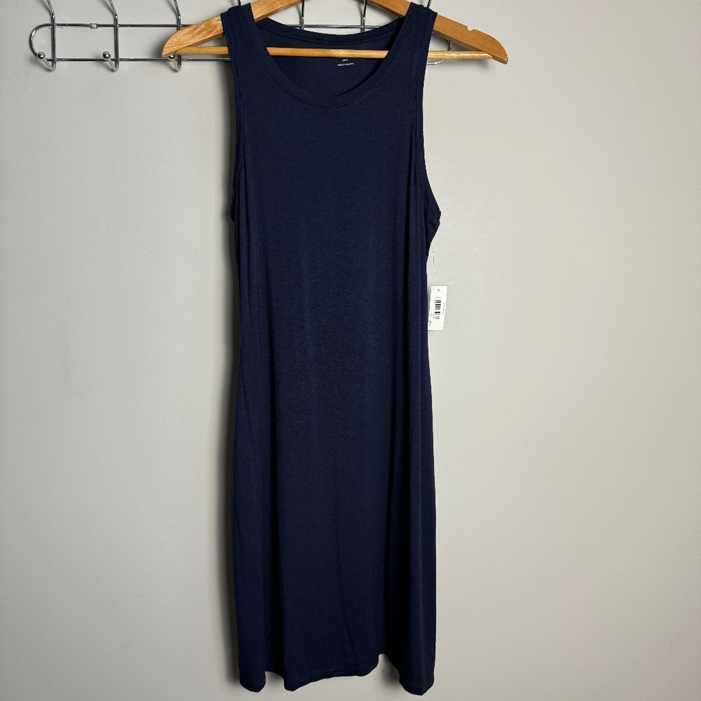 Daily‎ Ritual Women's NEW Tank Top Midi Dress Navy Blue Size Small Stretchy